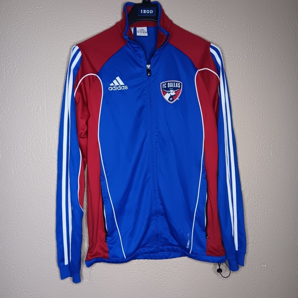 ADIDAS Climacool FC Dallas Soccer Team Full Zip Athletic Track Jacket Men Sz S-M